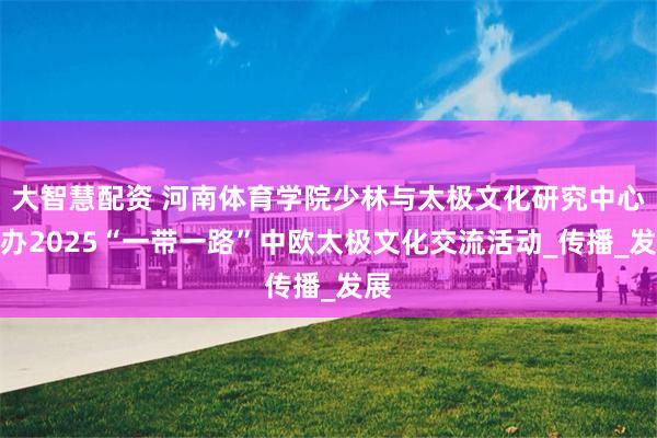 大智慧配资 河南体育学院少林与太极文化研究中心举办2025“一带一路”中欧太极文化交流活动_传播_发展
