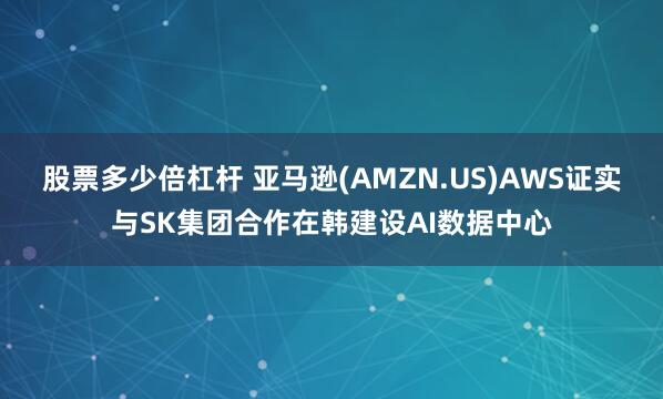 股票多少倍杠杆 亚马逊(AMZN.US)AWS证实与SK集团合作在韩建设AI数据中心